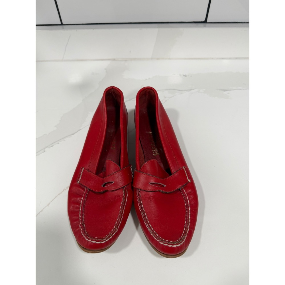 Sugarfoot Womens Red Leather Penny Loafers Made in Spain Size 7 M
